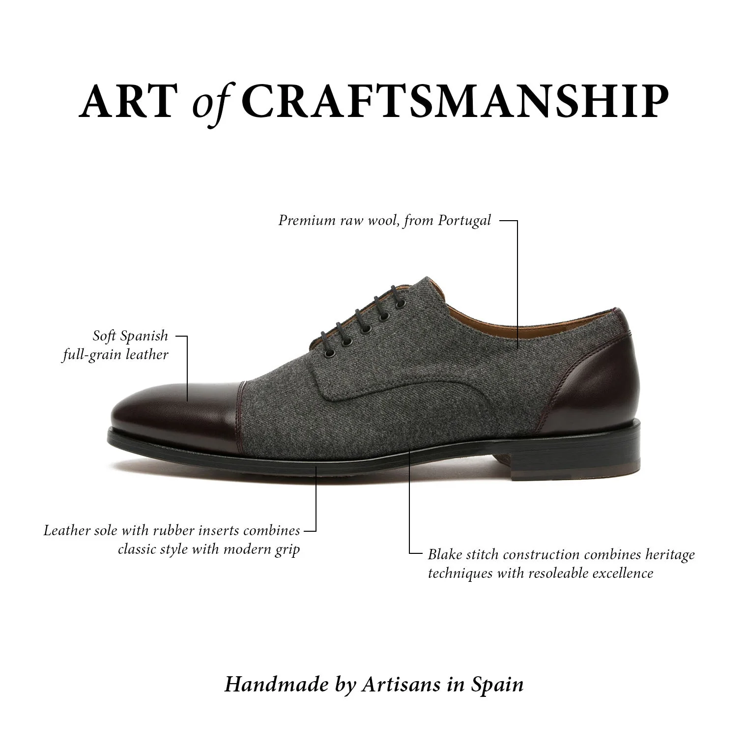 The Jack Shoe in Grey/Oxblood - Image 8